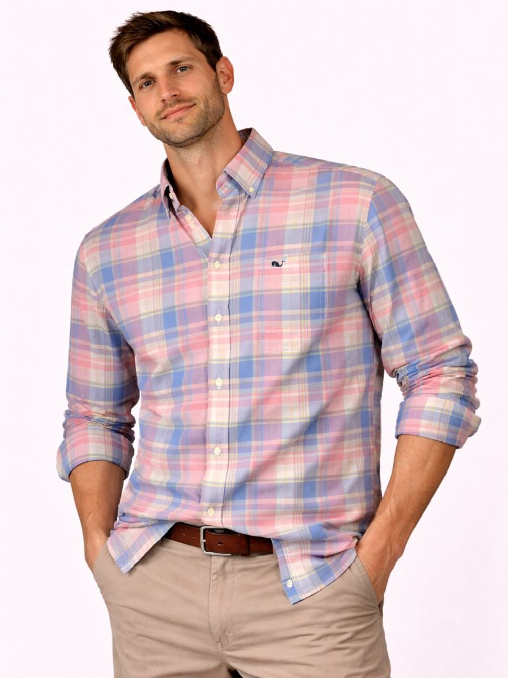 Vineyard Vines Men’s Slim Fit Plaid Button Down Tucker Shirt - Size Large